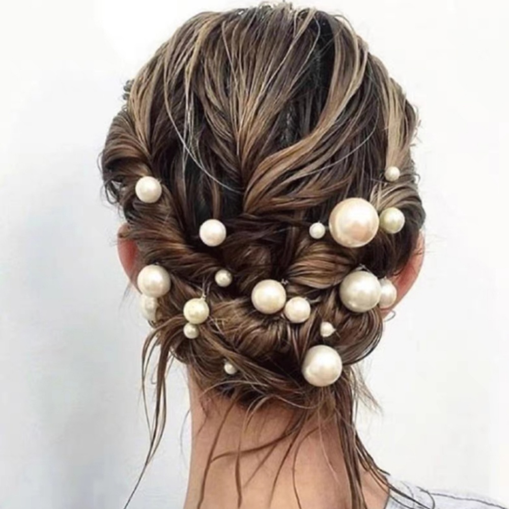 パールクリスタルヘアピンコームセットブライダルウェディングヘ - Pearl Hair Pin のレビューと価格