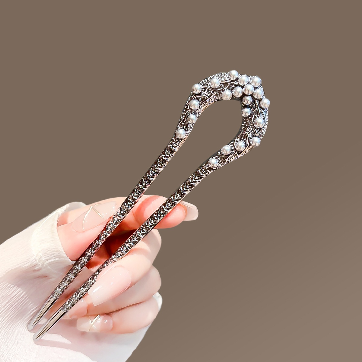 新しいパール U 字型ヘアピン女性のためのエレガントなガンブ - Pearl Hair Pin のレビューと価格