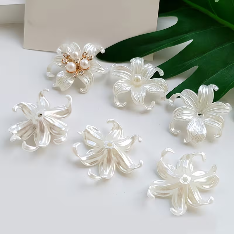 20 個ホワイトビッグアイリスフラワービーズチャームジュエリ - Statement Earrings Oversized のレビューと価格