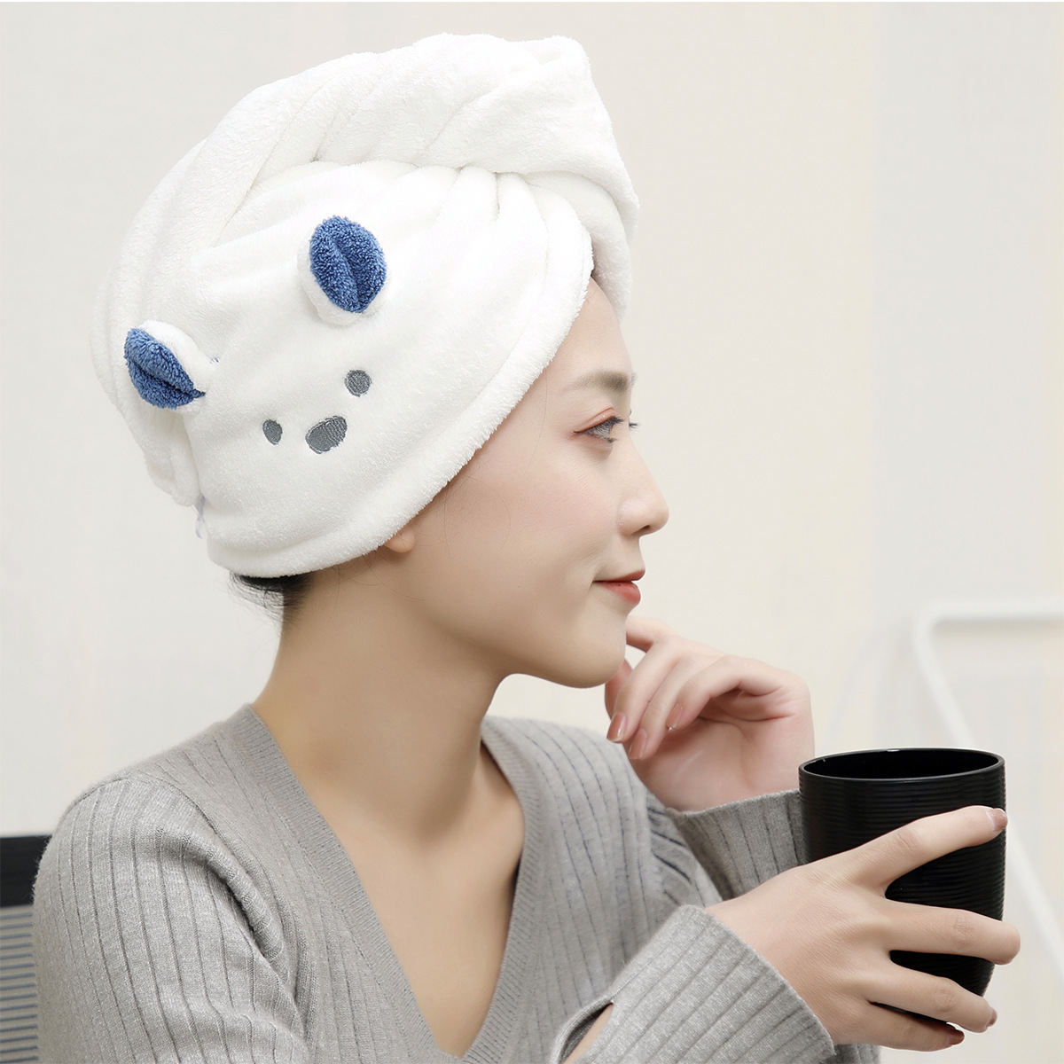 ヘアタオル漫画かわいい吸水性通気性シンプル洗える耐久性ミニマ - Hair Band Elastic のレビューと価格
