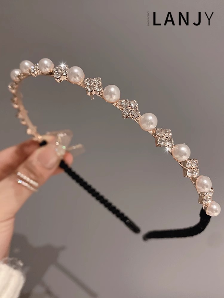 レトロパールラインストーン細いエッジのヘアバンドアクセサリー - Women'S Accessories Go Outdoors のレビューと価格