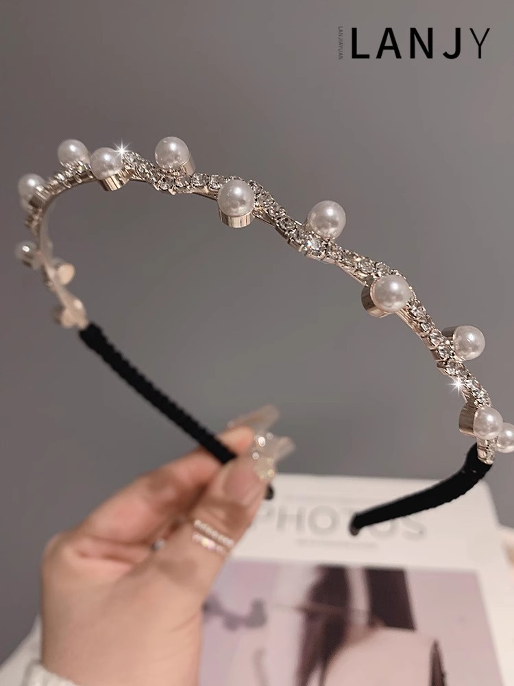 レトロパールラインストーン細いエッジのヘアバンドアクセサリー - Women'S Accessories Go Outdoors のレビューと価格