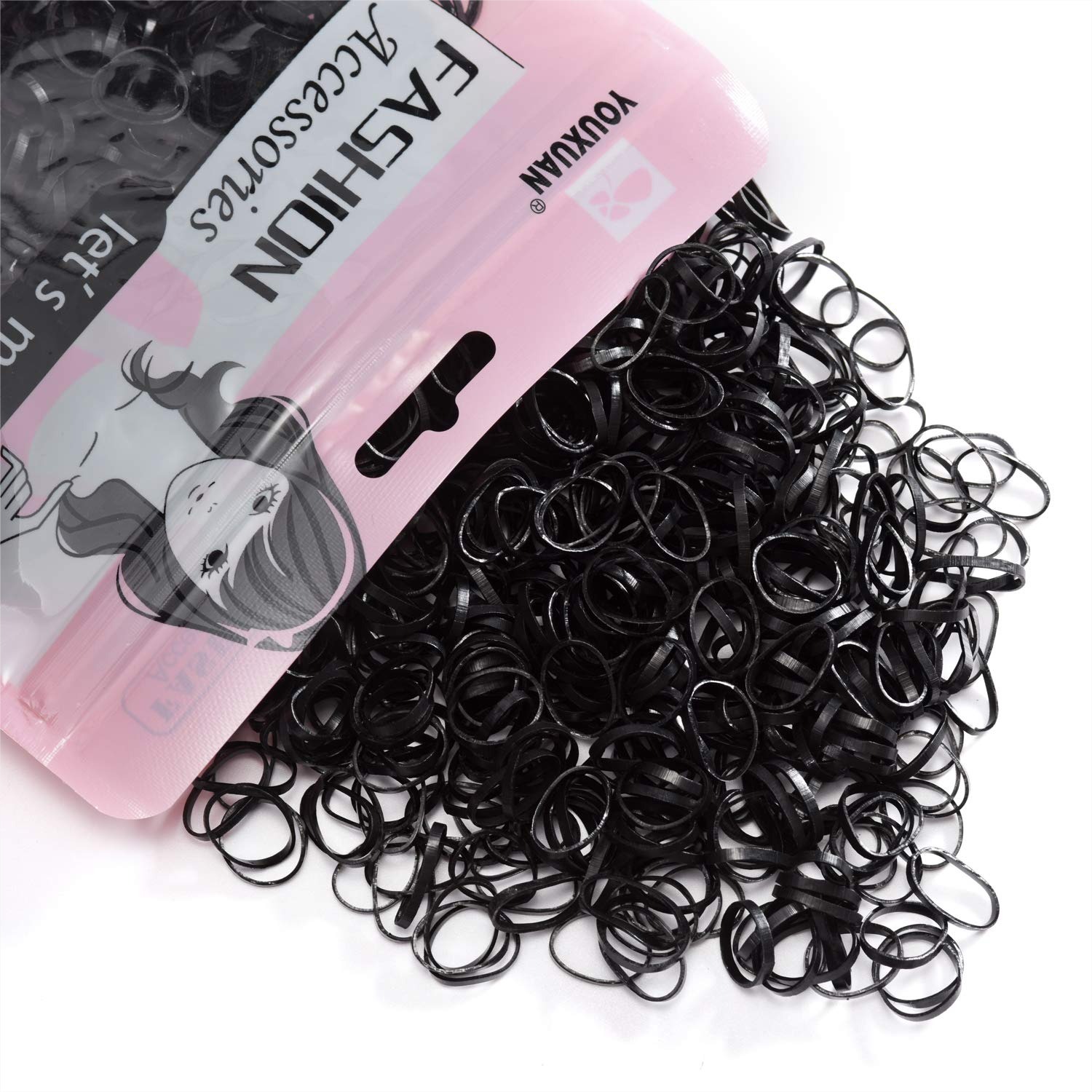 1000個パック 弾性ヘアゴム 滑り止めゴムヘアバンド 女の - Hair Band Elastic のレビューと価格