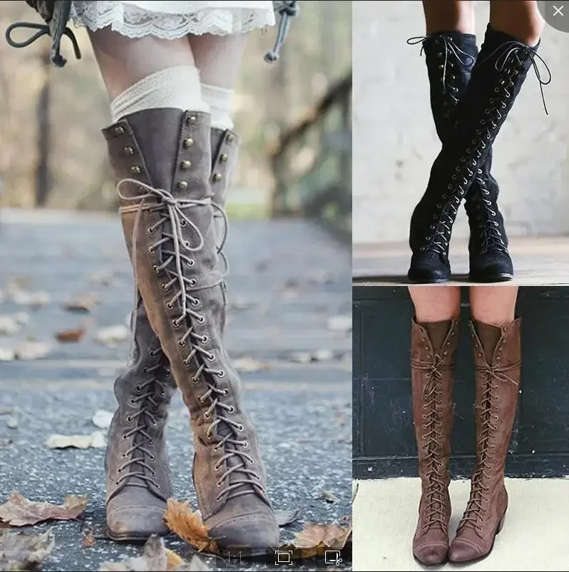 中世衣装騎士ブーツバイキングコスプレ Larp 靴 Pu レ - Women Knight Accessories のレビューと価格
