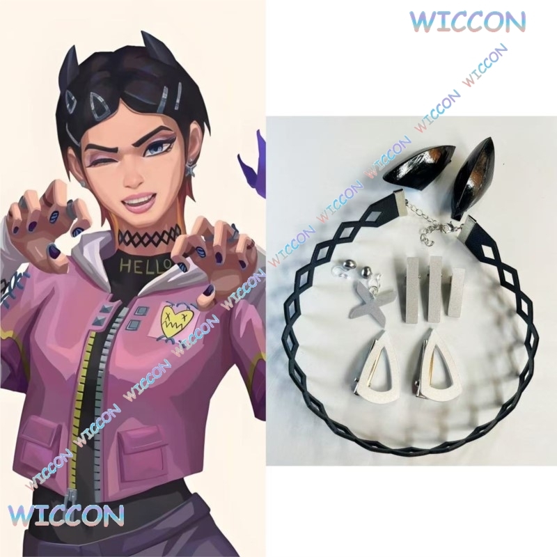 Valorant クローブクリップ首輪蝶イヤリングコスプレア - Women Knight Accessories のレビューと価格
