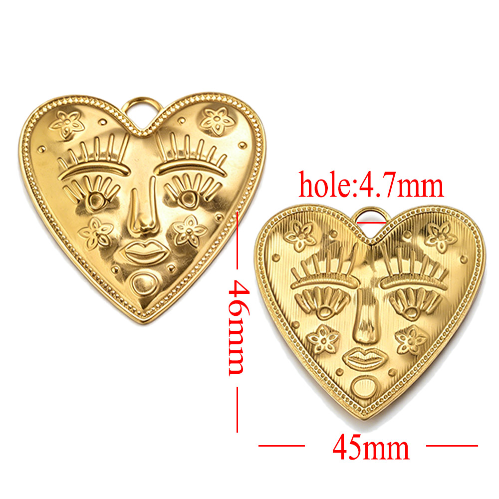 5個入り 304ステンレス鋼製 大きなハートチャーム ゴール - Statement Earrings Oversized のレビューと価格